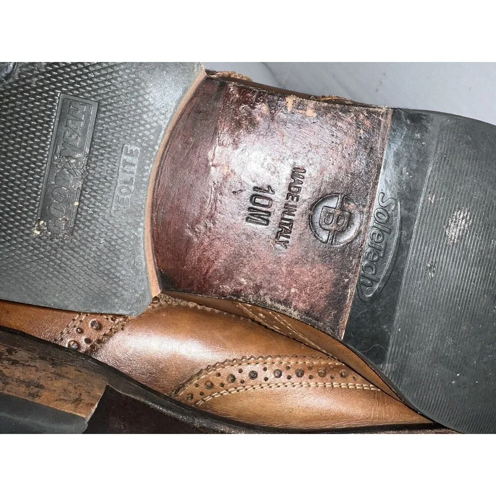 Broletto Bartolomeo Mens Wingtip Oxford Brown Dress Shoes Sz 10 Italian Preppy